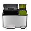 EKO Dual Compartment Stainless Steel Recycle Step Trash Can