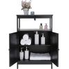 Iwell Bathroom Floor Storage Cabinet with 1 Adjustable Shelf