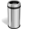 iTouchless 16 Gallon Dual-Deodorizer Round Open Top Trash Can
