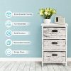 Giantex Storage Drawer Units W/ 3 Fabrics Storage Drawers and Wood Frame