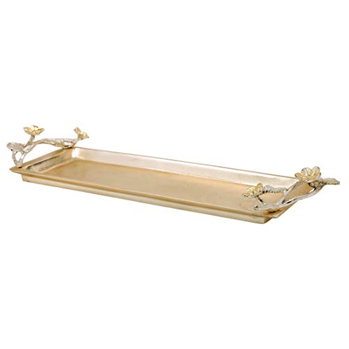 Decozen The Wild Flower Glass Bath Tray Silver Plated and Gold Finished
