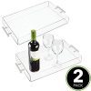 mDesign Modern Acrylic Rectangular Serving Tray with Handles for Food