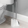 mDesign Compact Plastic Toilet Bowl Brush and Plunger Combo Set