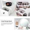 CHARMAID Vanity Set with 4 Storage Shelves and 4 Drawers