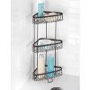iDesign York Metal Wire Corner Standing Shower Caddy 3-Tier Bath Shelf Baskets