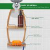 Rustproof Hanging Wood Shower Caddy - 2 Tier Waterproof and Natural Bamboo