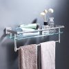 KES Stainless Steel Bathroom Glass Shelf with Towel Bar