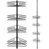 Yescom 4 Tier Metal Bathroom Telescopic Corner Shower Shelf Caddy Pole