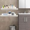 White Heavy Duty Floating Shelves - 15 Inches Acrylic Bathroom Shelf Sets
