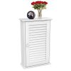 Yaheetech White Wood Bathroom Wall Mount Cabinet Toilet Medicine Storage