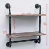 Bathroom Shelves Wall Mounted 2 Tiered,24in Industrial Pipe Shelving