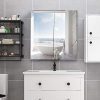 Tangkula Bathroom Medicine Cabinet, Wide Wall Mount Mirrored Cabinet