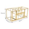 DesignSter Antique Glass Makeup Organizer - Gold Lace Perfume Cosmetic Holder