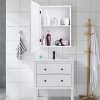Tangkula Mirrored Bathroom Cabinet, Wall Mount Storage Organizer