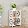 Rerii Display Shelves, Wood & Plastic Composite, 2-Tier Free Standing Shelf