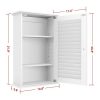 Yaheetech White Wood Bathroom Wall Mount Cabinet Toilet Medicine Storage