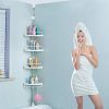 H&A Tension Shower Caddy Pole, Bathroom Corner Shower Rack