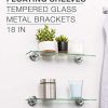 18 Inch Tempered Glass Shelf by LDR, paired with Zinc Alloy Wall