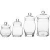 MyGift Set of 4 Clear Glass Apothecary Jars