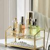 YinZhiBoo Makeup Organizer Glass Jewelry Storage with Brass Metal