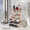 Acrylic Pink Makeup Organizer Cosmetic Drawers Large Plastic