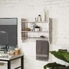 MyGift 3-Shelf Whitewashed Wall Mounted Bathroom Organizer Rack