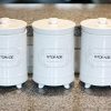 French Design White Ceramic Canister Set for Kitchen