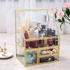 PENGKE X Large Gold Makeup Organizers,Dust Proof Cosmetic and Jewelry Storage