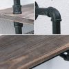 Bathroom Shelves Wall Mounted 2 Tiered,24in Industrial Pipe Shelving