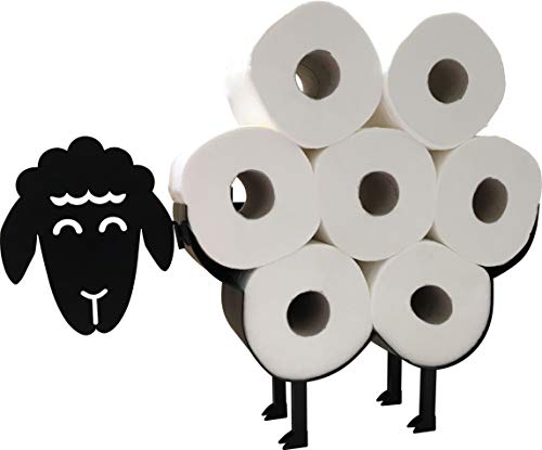 Cute Black Sheep Toilet Paper Roll Holder - Cool Novelty Free Standing