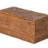 Kouboo La Jolla Rectangular Rattan Box, Honey-Brown Toilet Roll