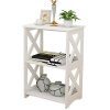 Rerii Display Shelves, Wood & Plastic Composite, 2-Tier Free Standing Shelf