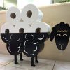 Cute Black Sheep Toilet Paper Roll Holder - Cool Novelty Free Standing