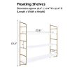BOLUO White Floating Shelves 24 Inch 3 Tier Gold Wall Shelf for Bedroom