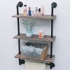 Decor with Industrial Pipe Shelf - Rustic Wall Shelf with Towel Bar for Bathroom, 3 Tiered Pipe Shelves, Wood Shelf Shelving - Vintage Style for a Retro Touch! 🛁🌿