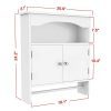 Topeakmart White Wood Bathroom Wall Mount Cabinet Toilet