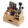 MobileVision Bamboo Makeup Organizer Complete Combo, 3 PC Set Includes