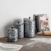 Home Essentials Set OF 3 Fiddle And Fern Galvanized Canister Set