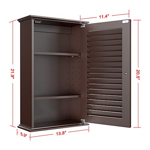 Topeakmart Bathroom/Kitchen Wall Mounted Single Louvered Door