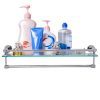 Fine Bathroom Lavatory Glass Shelf with Towel Bar and Rail Wall Mount