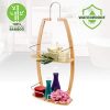 Rustproof Hanging Wood Shower Caddy - 2 Tier Waterproof and Natural Bamboo