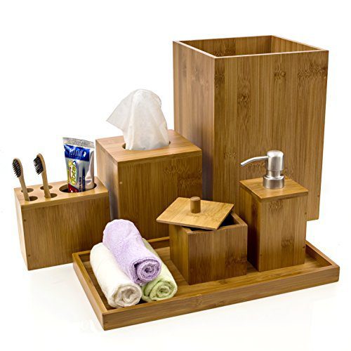 Bamboo Bathroom Accessory Set