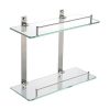 HOMEIDEAS Bathroom Frosted Glass Shelf Wall Mounted Brushed Nickel