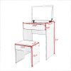 JAXPETY Vanity Makeup Table Set with Flip Top Mirror Cushioned Stool Makeup