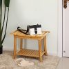 SONGMICS Bamboo Shower Bench Seat, Portable Spa Bathing Stool