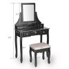 Amooly Vanity Set with Mirror Removable Makeup Organizer