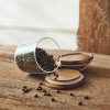 Essos Glass Jars with Wood Lids Set 4 of 22oz Airtight and Stackable Storage