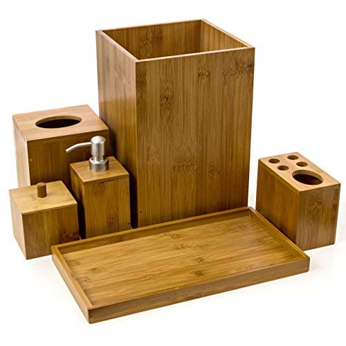 Bamboo Bathroom Accessory Set