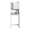 Sauder Caraway Etagere, L: 23.31" x W: 7.44" x H: 68.07", Soft White/Slate finish