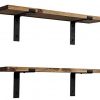 Imperative Décor Rustic Wood Floating Shelves Wall Mounted Storage Shelf